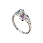 585/- Damenring | Amethyst / Blautopas / Brillanten