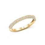 585 / 14K 0,39 ct. Brillant Memoire Halbrum mit seitl. Besatz Ring A18