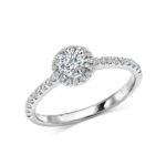 585 / 14K Brillant Verlobungsring D02 Illusion mit Außenbesatz